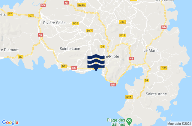 Rivière-Pilote, Martiniqueの潮見表地図