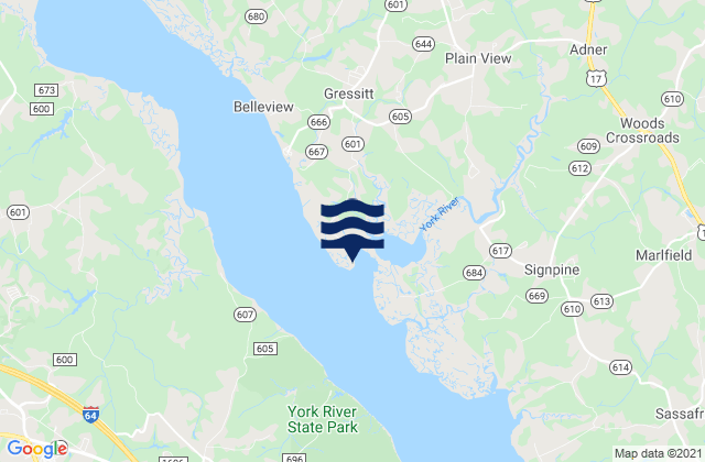 Roane Point, United Statesの潮見表地図