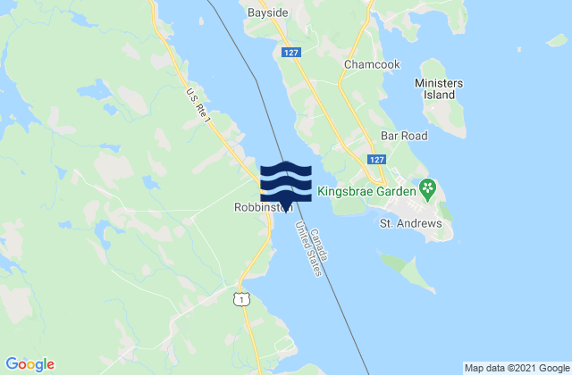 Robbinston St. Croix River, Canadaの潮見表地図