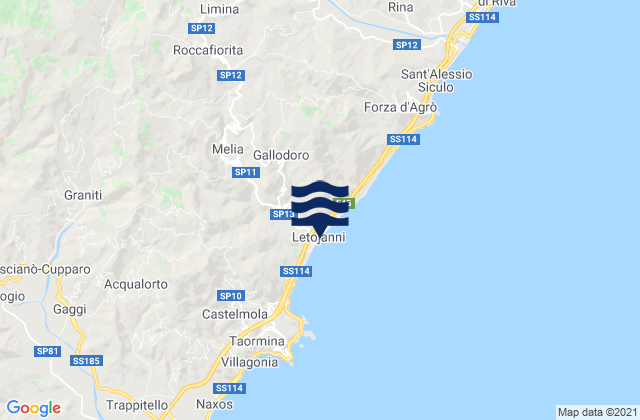 Roccafiorita, Italyの潮見表地図