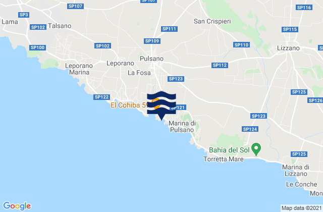 Roccaforzata, Italyの潮見表地図