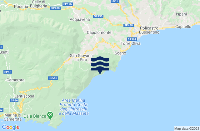 Roccagloriosa, Italyの潮見表地図