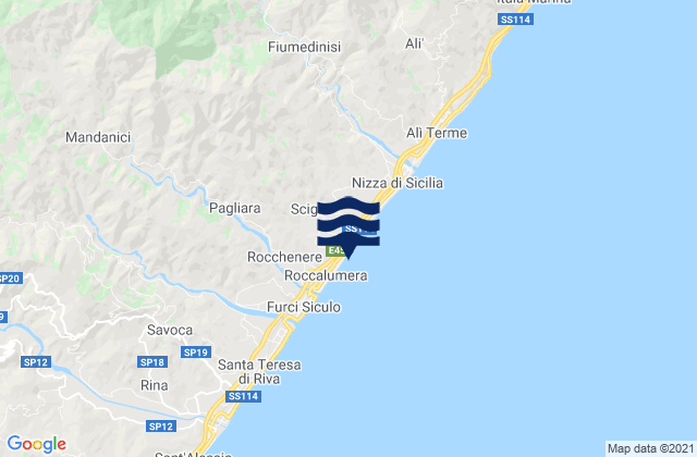 Roccalumera, Italyの潮見表地図