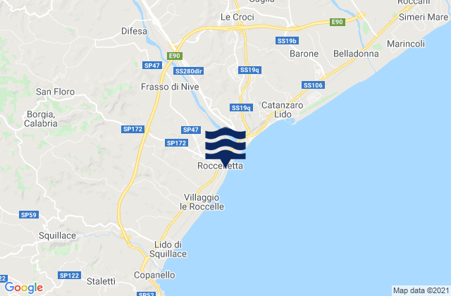 Roccelletta, Italyの潮見表地図