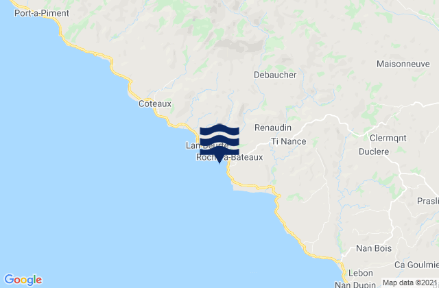 Roche-à-Bateau, Haitiの潮見表地図