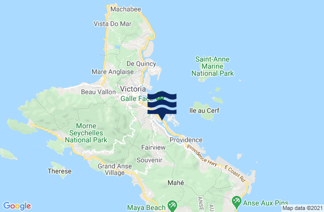 Roche Caiman, Seychellesの潮見表地図