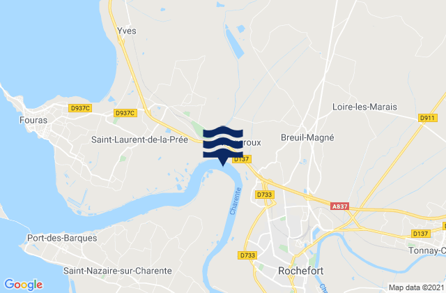 Rochefort, Franceの潮見表地図