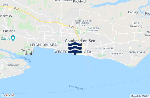Rochford, United Kingdomの潮見表地図