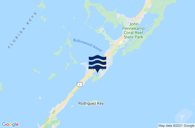 Rock Harbor Key Largo, United Statesの潮見表地図