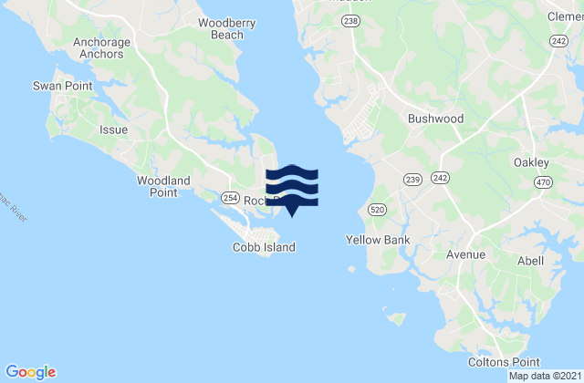 Rock Point, United Statesの潮見表地図