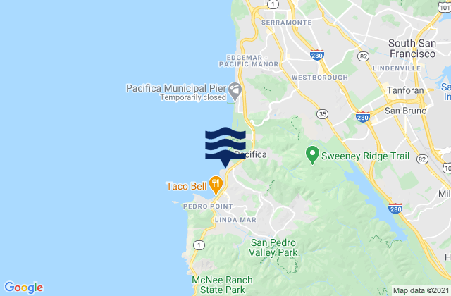 Rockaway Beach, United Statesの潮見表地図