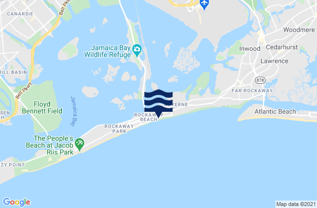 Rockaway Beach Queens, United Statesの潮見表地図