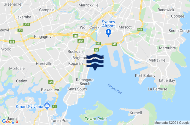 Rockdale, Australiaの潮見表地図