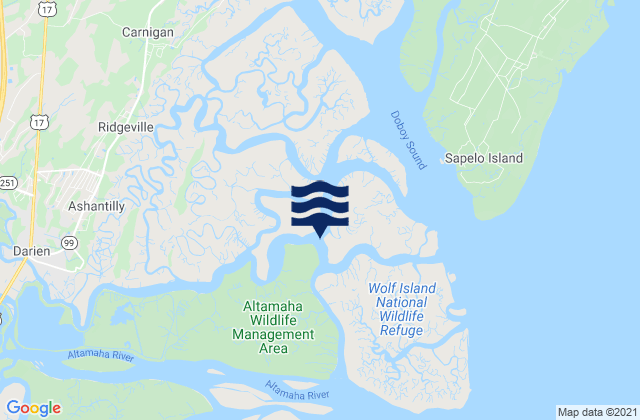 Rockdedundy River (daymark 185), United Statesの潮見表地図