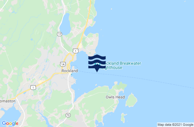 Rockland Harbor Breakwater, United Statesの潮見表地図