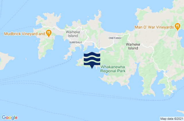Rocky Bay (Whakanewha Bay), New Zealandの潮見表地図