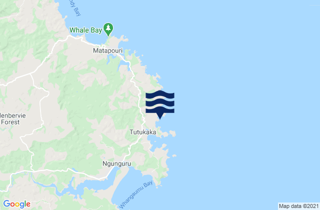 Rocky Bay, New Zealandの潮見表地図