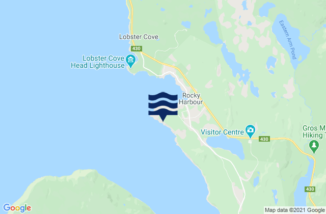 Rocky Harbour, Canadaの潮見表地図