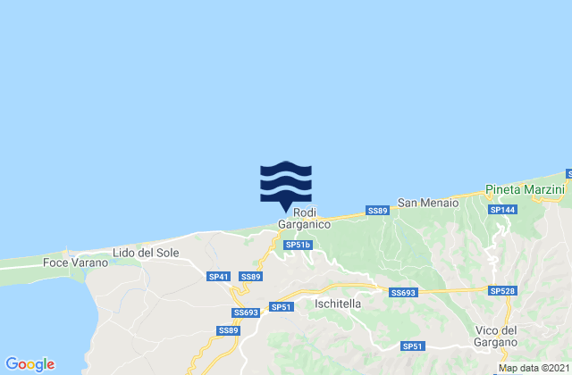 Rodi Garganico, Italyの潮見表地図