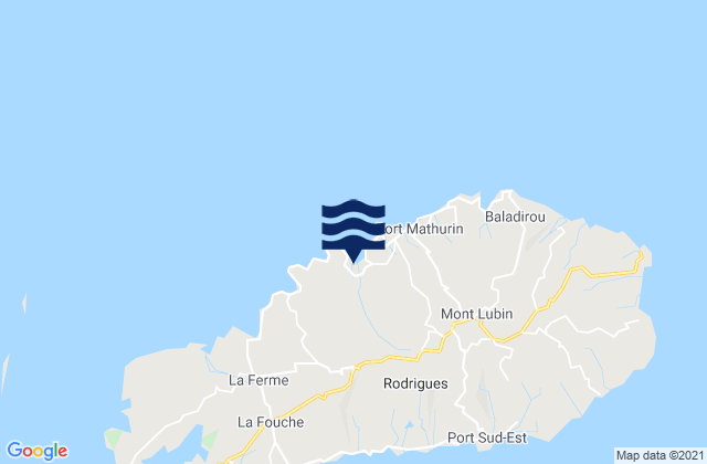 Rodrigues, Mauritiusの潮見表地図