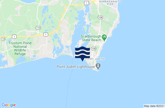 Roger Wheeler State Beach, United Statesの潮見表地図