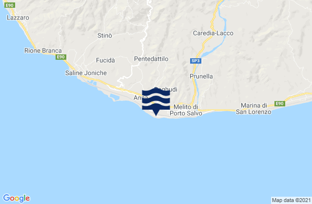 Roghudi, Italyの潮見表地図