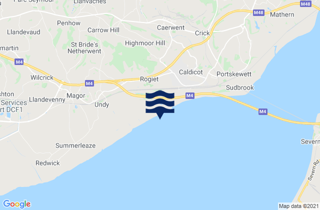 Rogiet, United Kingdomの潮見表地図