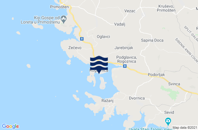 Rogiznica, Croatiaの潮見表地図