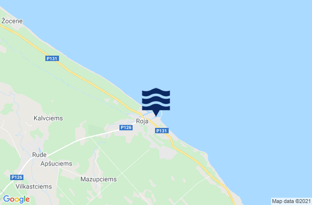 Roja, Latviaの潮見表地図