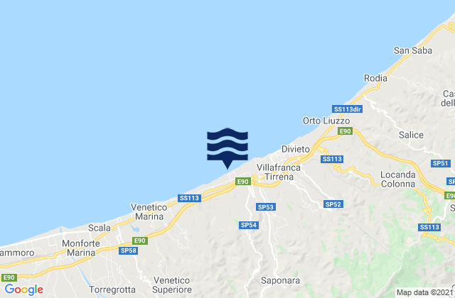 Rometta Marea, Italyの潮見表地図