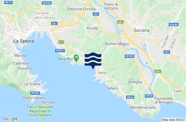 Romito Magra, Italyの潮見表地図