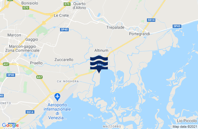 Roncade, Italyの潮見表地図
