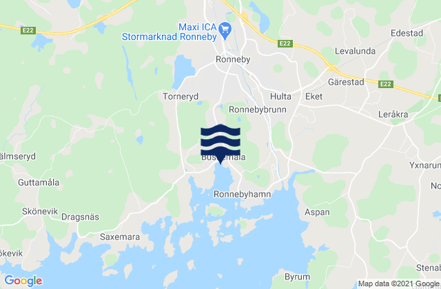 Ronneby Kommun, Swedenの潮見表地図