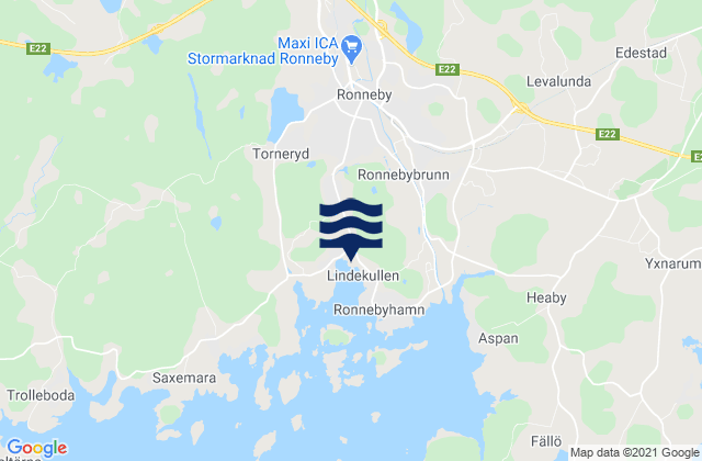 Ronneby, Swedenの潮見表地図