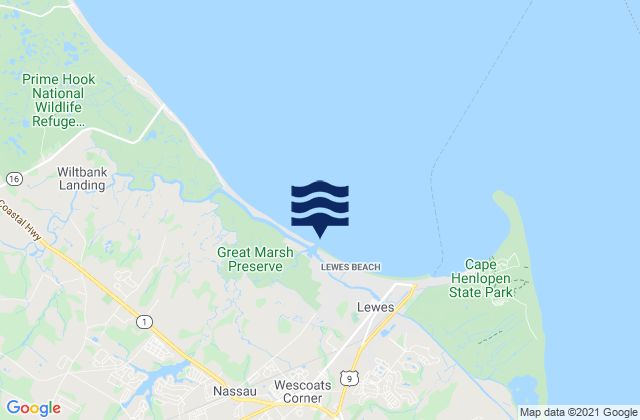 Roosevelt Inlet Bay, United Statesの潮見表地図