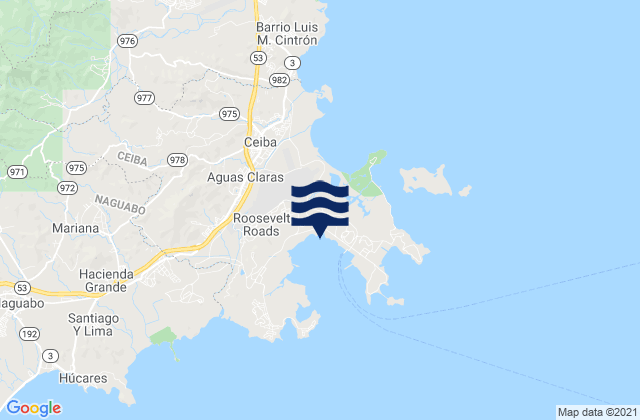 Roosevelt Roads, Puerto Ricoの潮見表地図