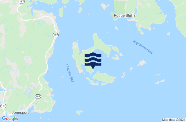 Roque Island Harbor, United Statesの潮見表地図