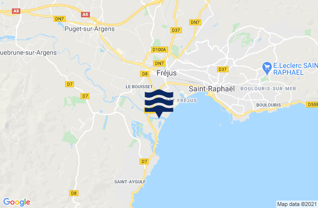 Roquebrune-sur-Argens, Franceの潮見表地図