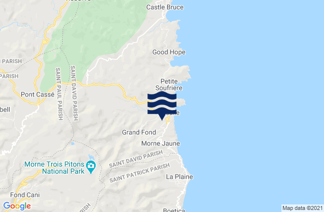Rosalie, Dominicaの潮見表地図