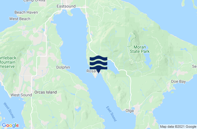 Rosario East Sound Orcas Island, United Statesの潮見表地図