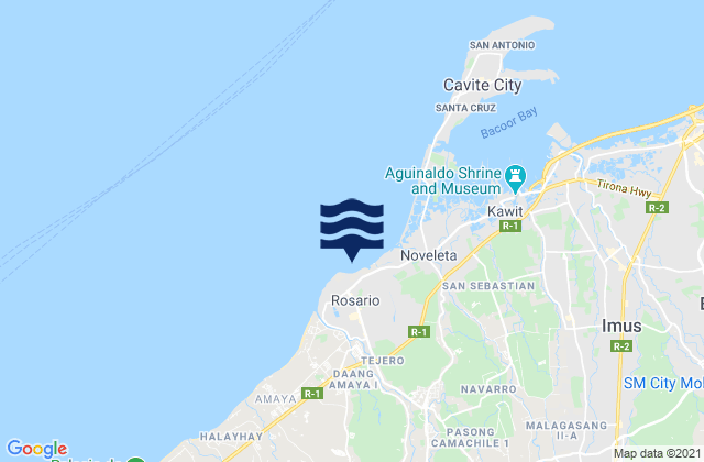 Rosario, Philippinesの潮見表地図
