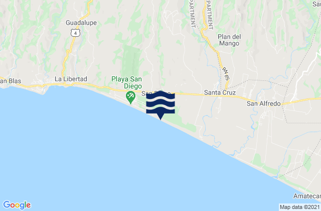Rosario de Mora, El Salvadorの潮見表地図