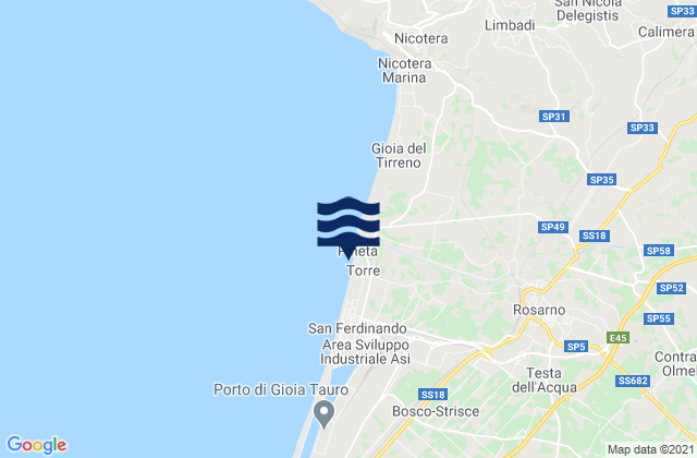 Rosarno, Italyの潮見表地図