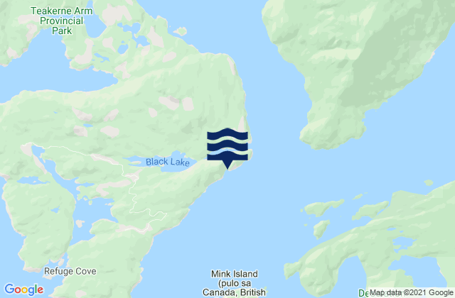 Roscoe Bay, Canadaの潮見表地図