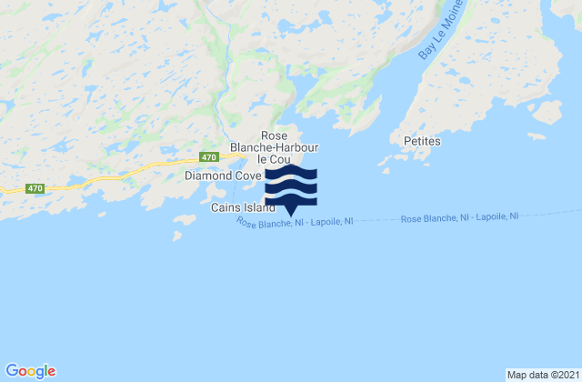 Rose Blanche Harbour, Canadaの潮見表地図