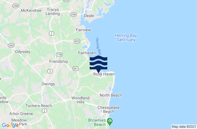 Rose Haven, United Statesの潮見表地図