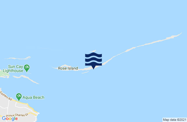 Rose Island, United Statesの潮見表地図