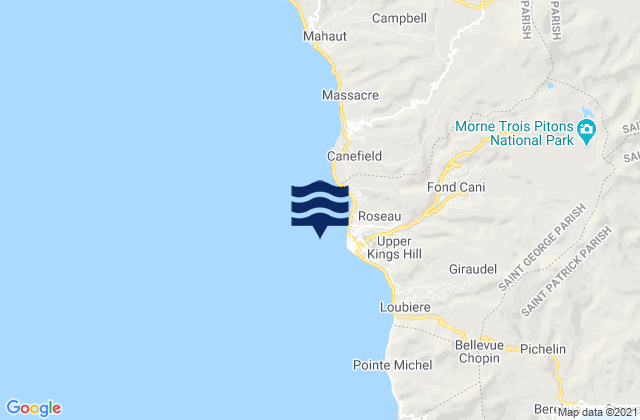 Roseau (Dominica), Martiniqueの潮見表地図