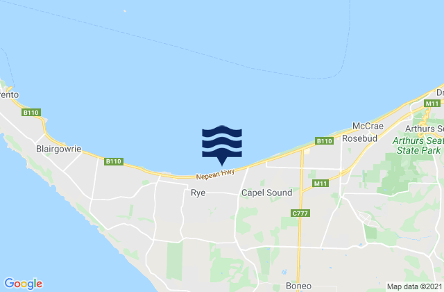Rosebud Jetty, Australiaの潮見表地図