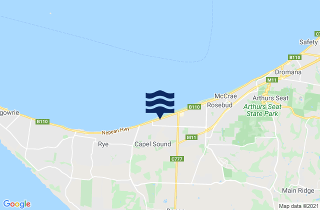 Rosebud West, Australiaの潮見表地図